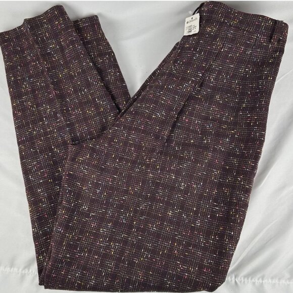 Vtg Esprit Jacket Pants Suit Set Womens L 11/12 Rayon Wool Textured Plaid Y2K - Picture 7 of 10